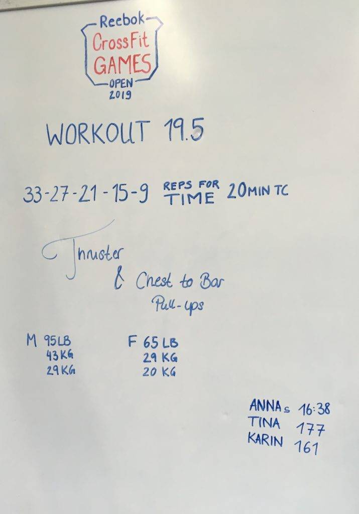 Die Ergebnisse des Crossfit Workouts 19.5